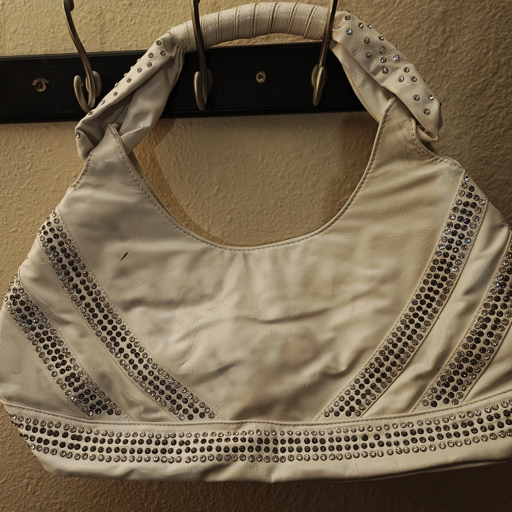 Elegant White Studded Mini Bag